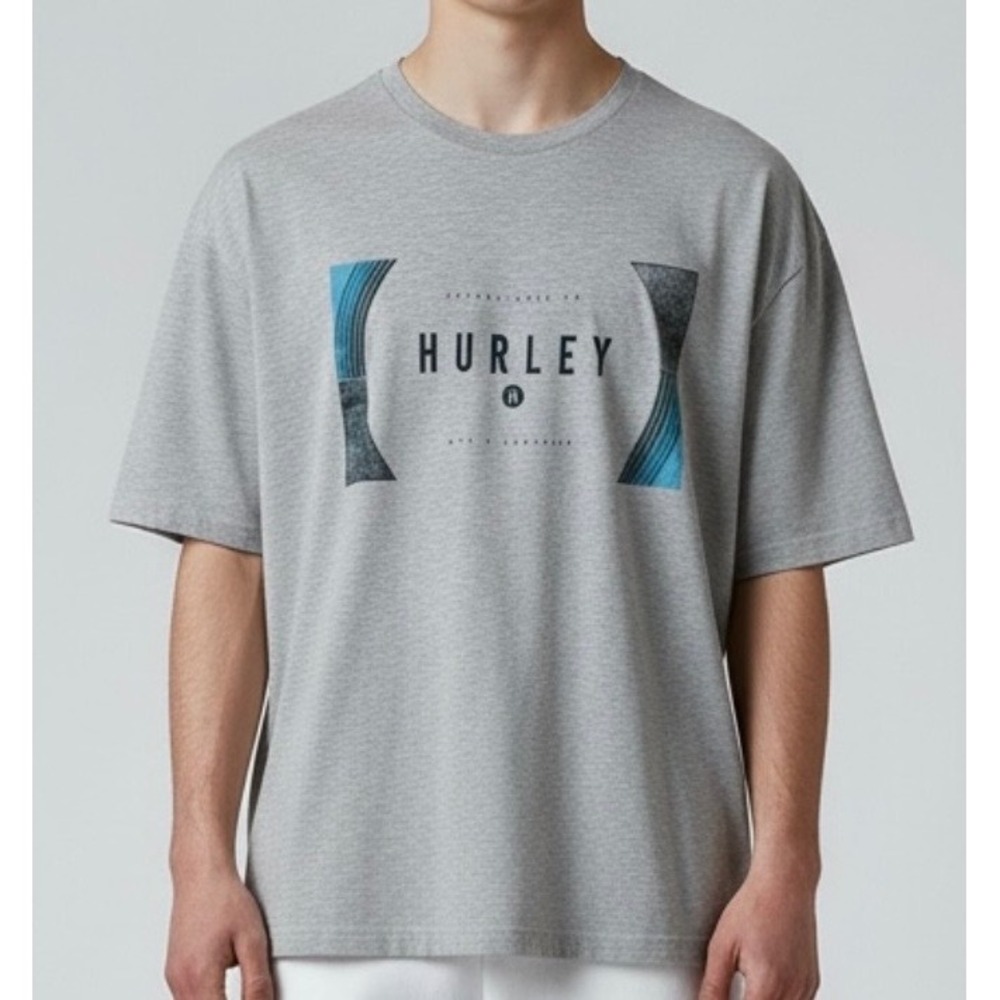 Hurley Mens Graphic T-Shirt XL Gray Heather Established 99 Short Sleeve Crewneck